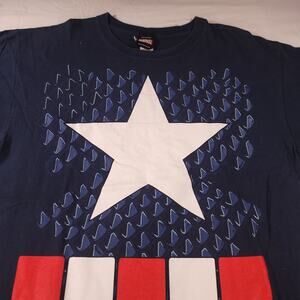 Marvel Captain America Graphic Short Sleeve Casual T Shirt Mens Size M Blue